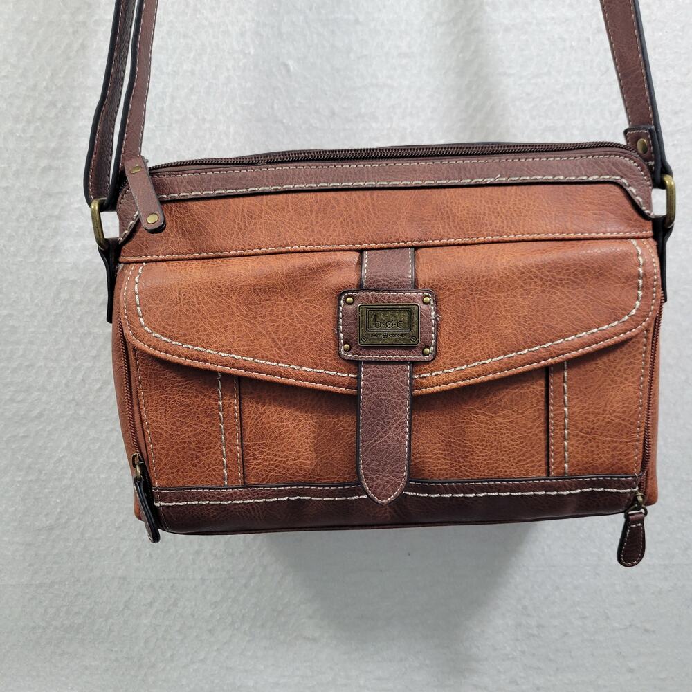 B.O.C Born Brown Crossbody Faux Leather Purse Size 12"x8.5"x2"  11325-M1Clo2 - Picture 2 of 12